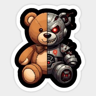 Good and Bad Robot Teddy Sticker